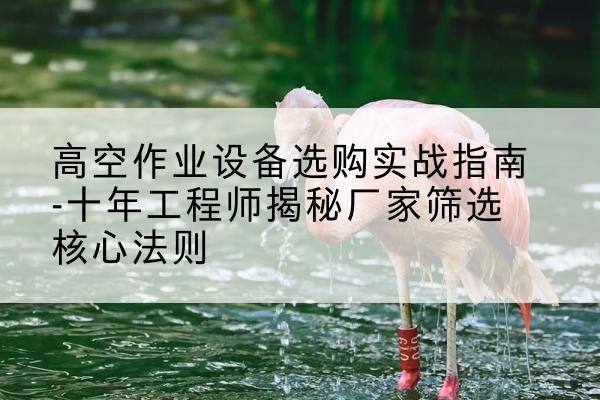 青神剪叉式升降机厂家-高空作业设备选购实战指南-十年工程师揭秘厂家筛选核心法则