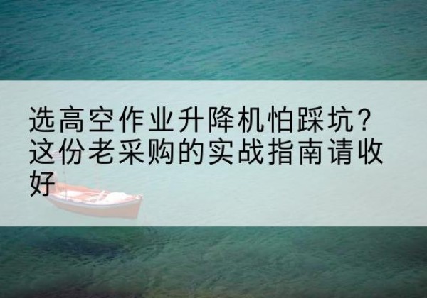 青神高空作业升降机厂家推荐-选高空作业升降机怕踩坑？这份老采购的实战指南请收好